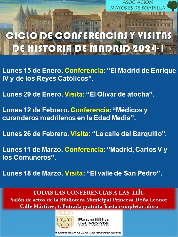 1� CICLO 2024  DE CONFERENCIAS Y VISITAS A MADRID